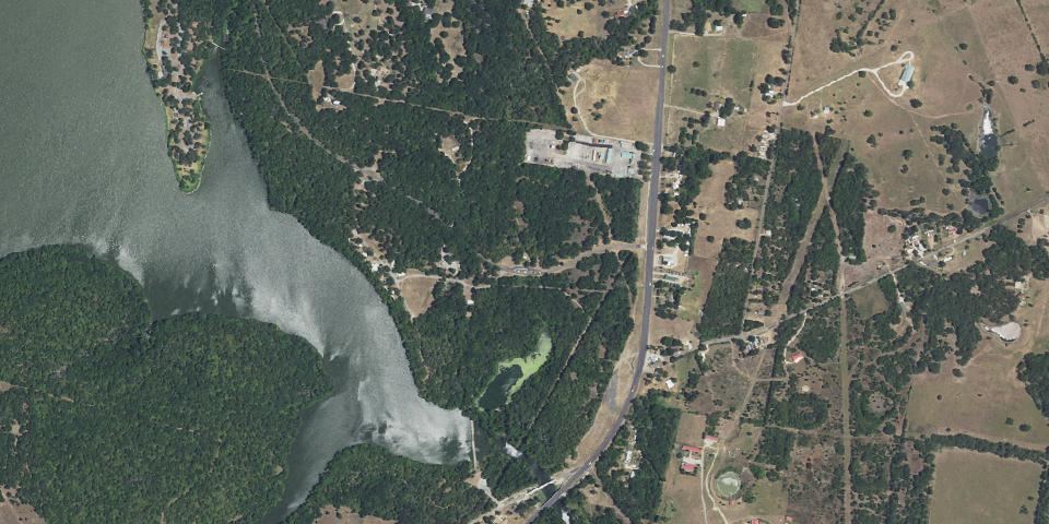 Real aerial photograph at Fort Parker State Park