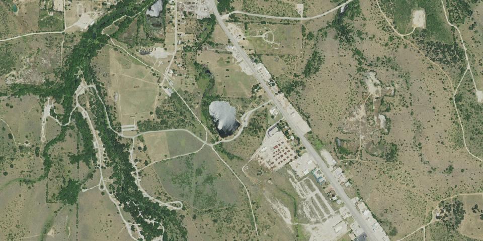 Real aerial photograph at Fort Richardson State Park & Historic Site / Lost Creek Reservoir State Trailway