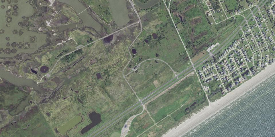 Real aerial photograph at Galveston Island State Park