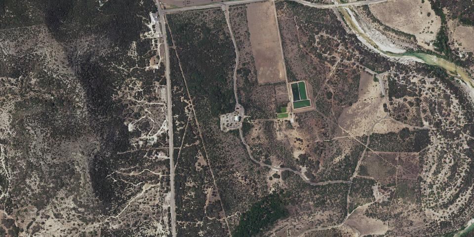 Real aerial photograph at Garner State Park