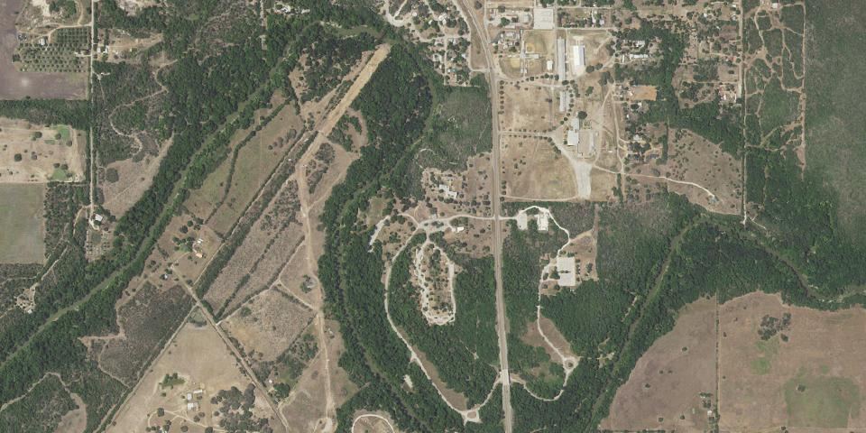 Real aerial photograph at Goliad State Park & Historic Site