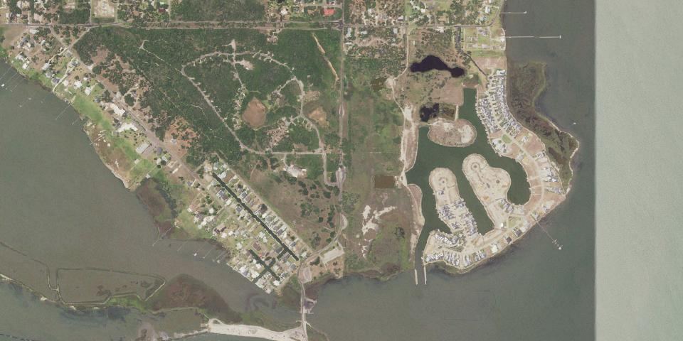 Real aerial photograph at Goose Island State Park