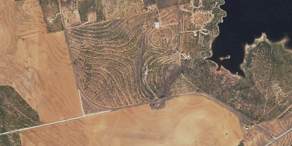 Real aerial photograph at Lake Colorado City State Park