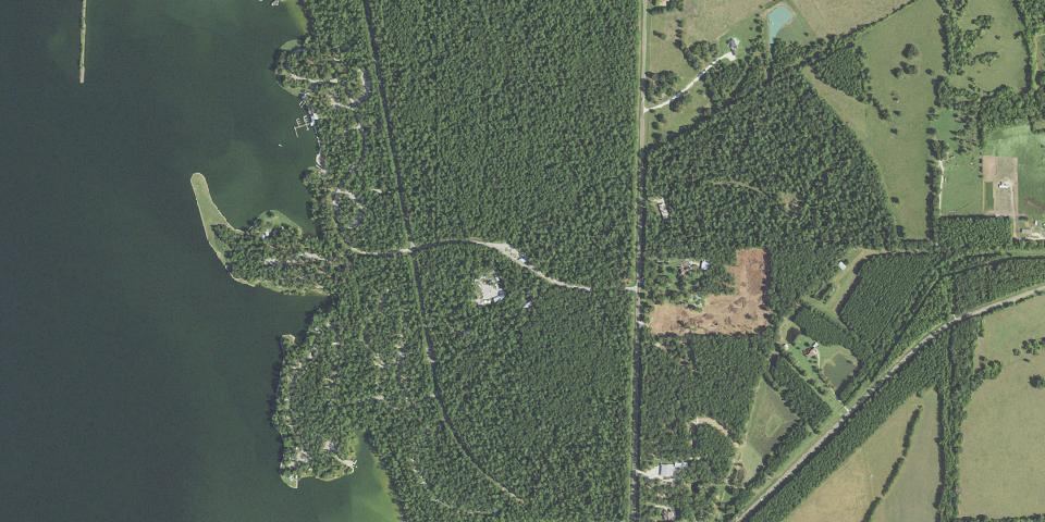 Real aerial photograph at Lake Livingston State Park