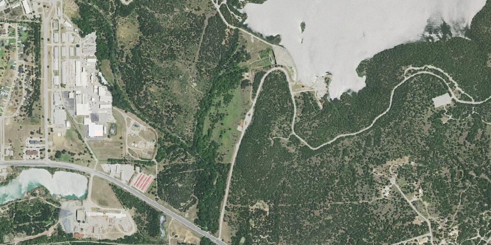 Real aerial photograph at Lake Mineral Wells State Park