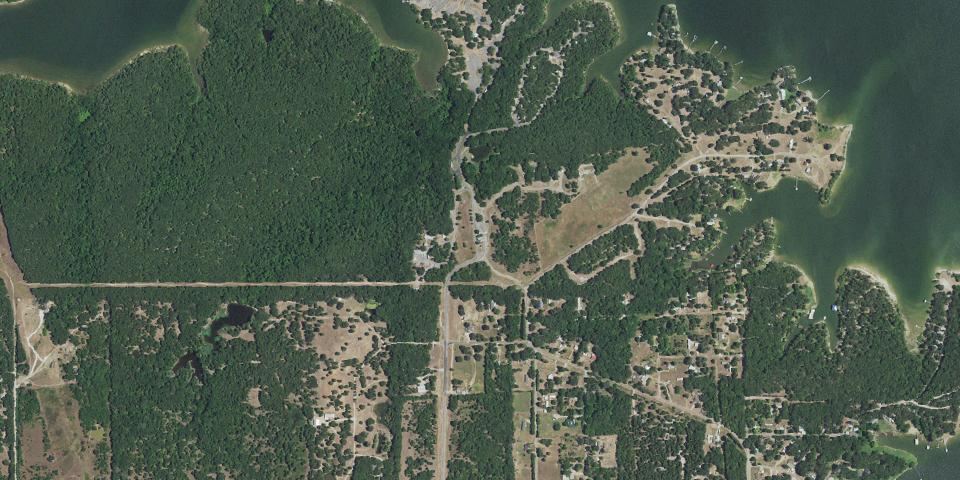 Real aerial photograph at Lake Tawakoni State Park