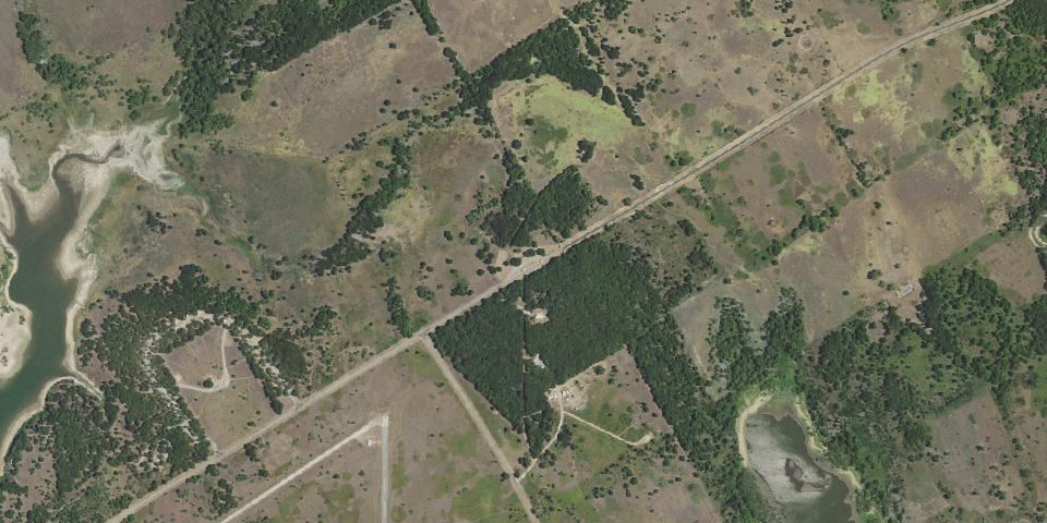 Real aerial photograph at Lake Whitney State Park