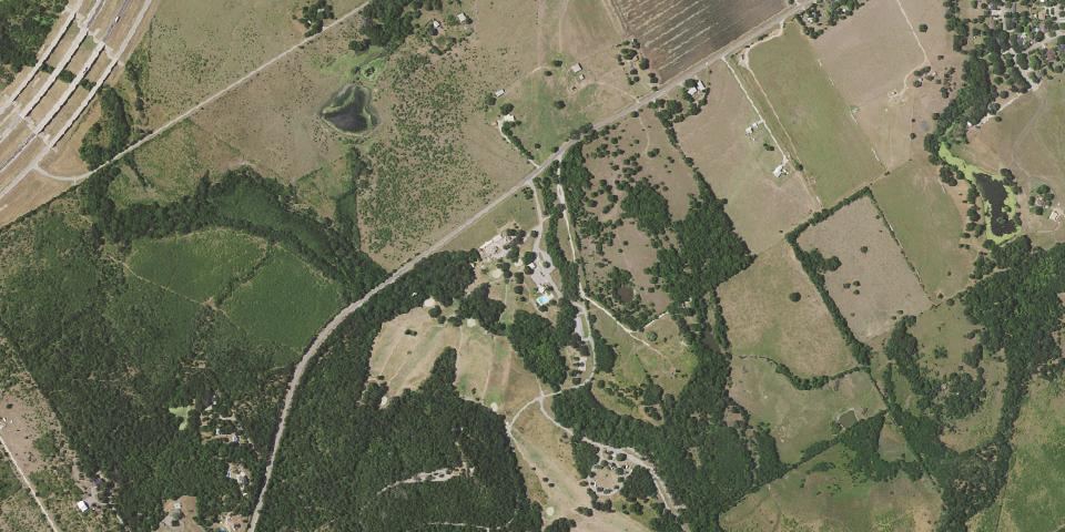Real aerial photograph at Lockhart State Park