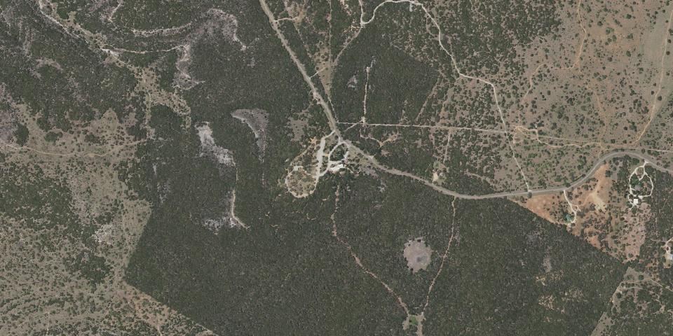 Real aerial photograph at Longhorn Cavern State Park