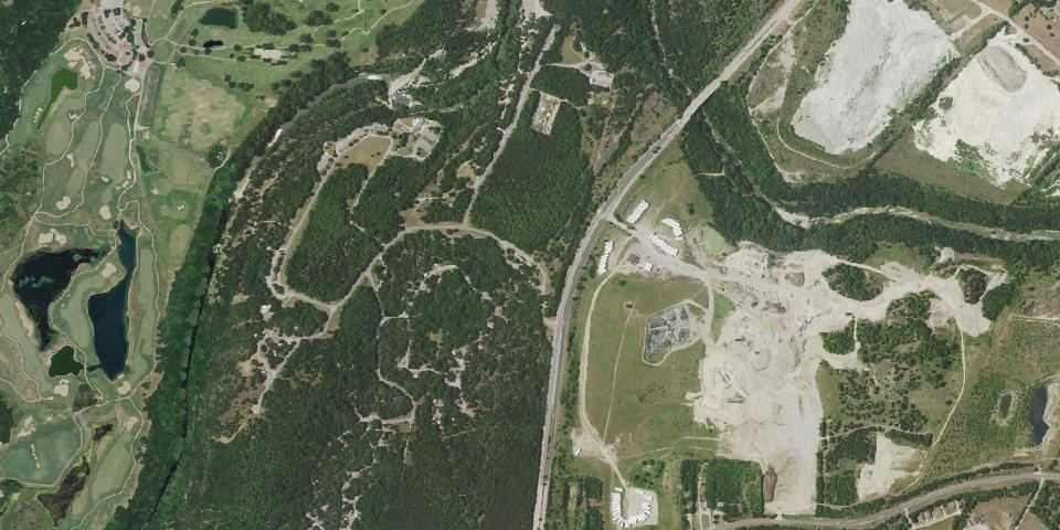 Real aerial photograph at McKinney Falls State Park