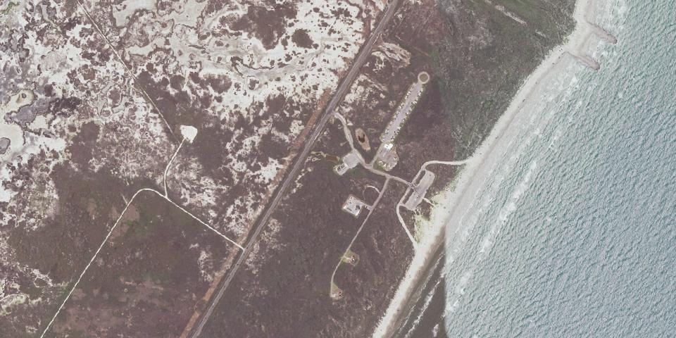 Real aerial photograph at Mustang Island State Park