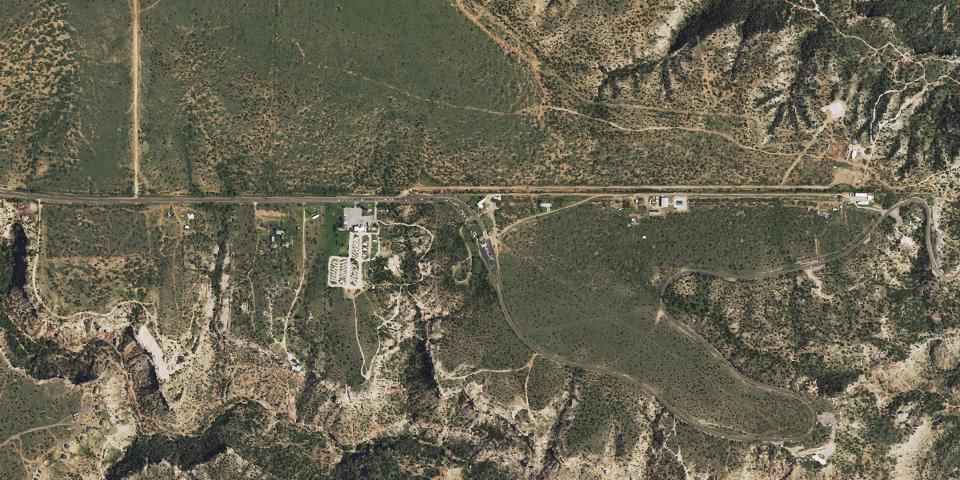 Real aerial photograph at Palo Duro Canyon State Park