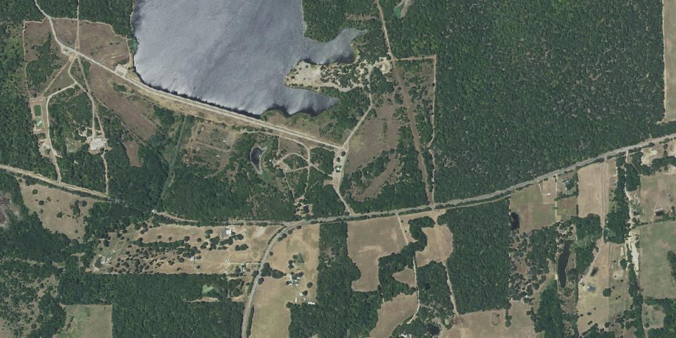 Real aerial photograph at Purtis Creek State Park