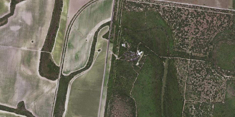 Real aerial photograph at Resaca de la Palma State Park