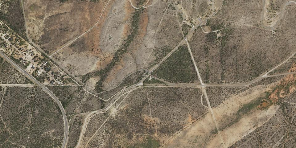 Real aerial photograph at San Angelo State Park