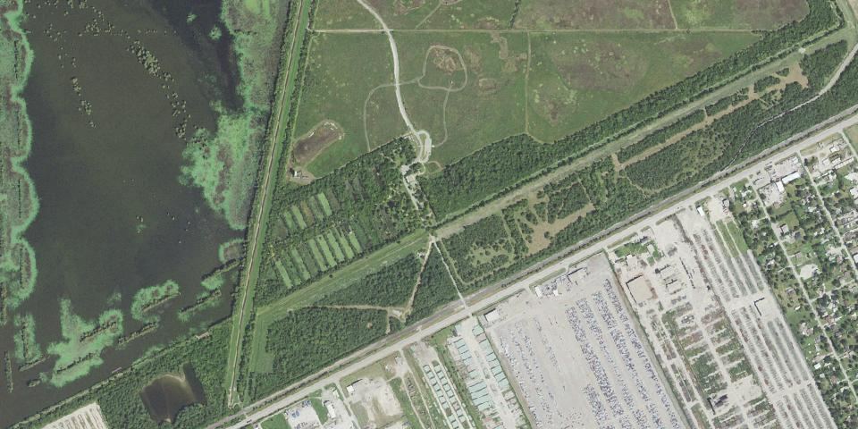 Real aerial photograph at Sheldon Lake State Park & Environmental Learning Center