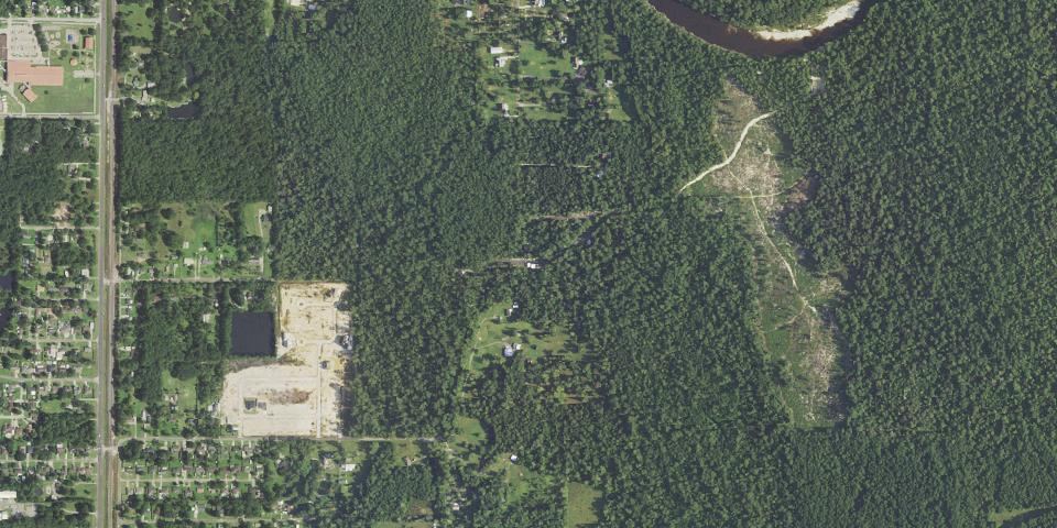 Real aerial photograph at Village Creek State Park