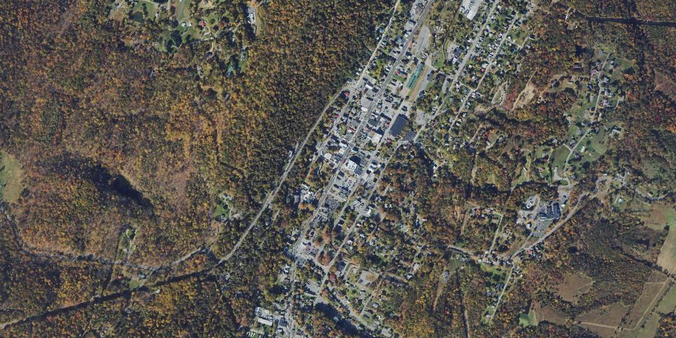 Real aerial photograph at Berkeley Springs State Park