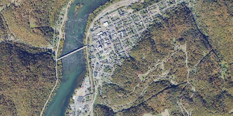 Real aerial photograph at Bluestone State Park