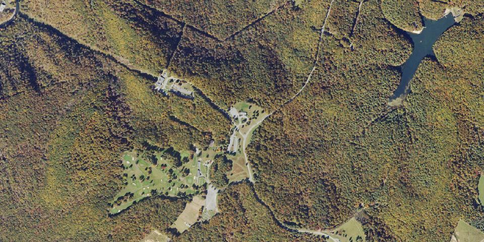 Real aerial photograph at Pipestem State Park