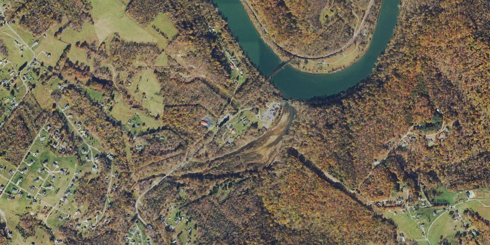 Real aerial photograph at Pricketts Fort State Park
