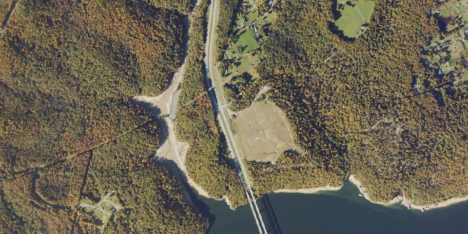 Real aerial photograph at Summersville Lake State Park