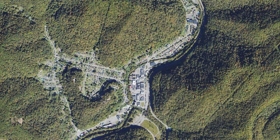 Real aerial photograph at Twin Falls Resort State Park