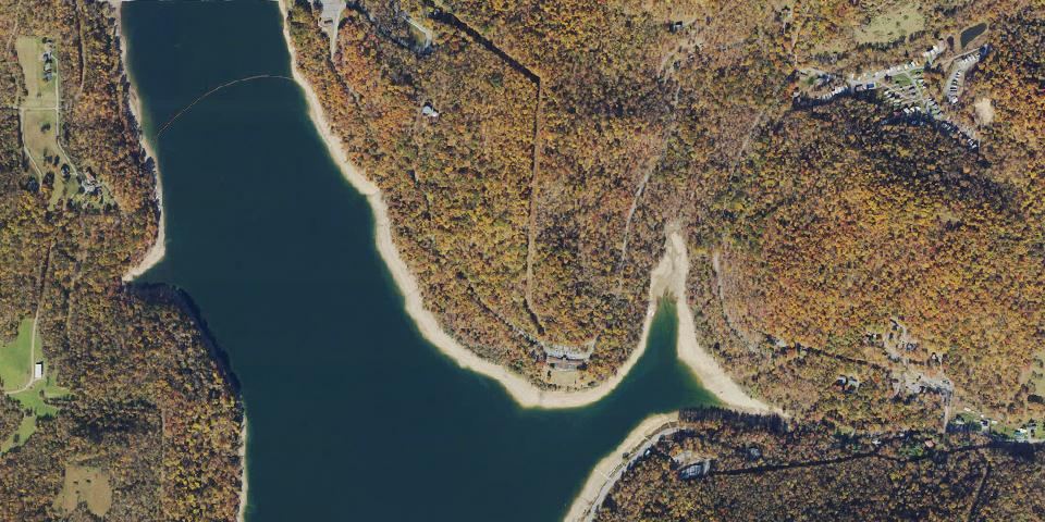Real aerial photograph at Tygart Lake State Park