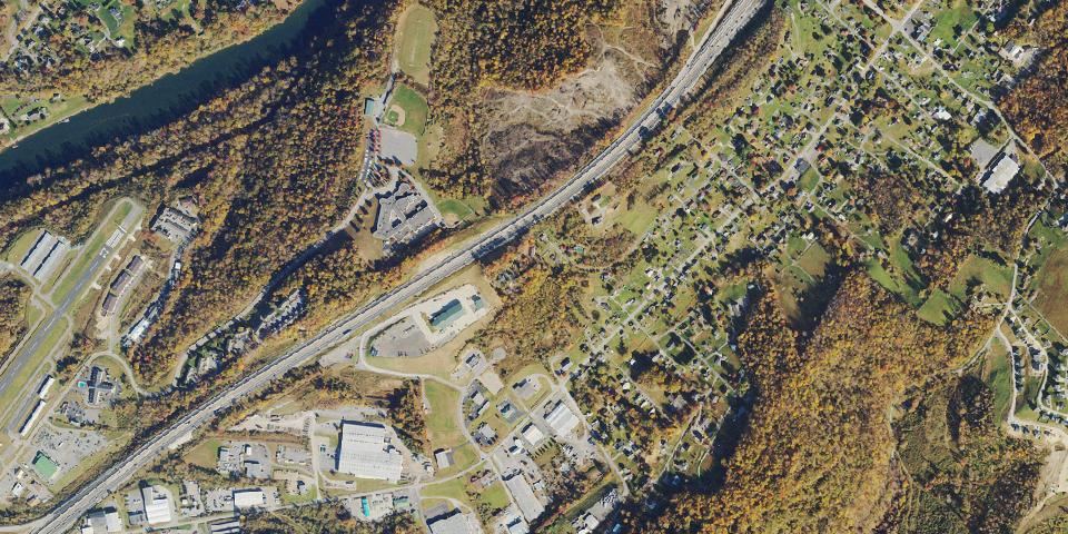 Real aerial photograph at Valley Falls State Park
