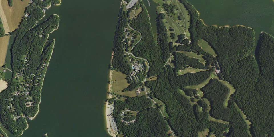 Real aerial photograph at Barren River Lake State Resort Park
