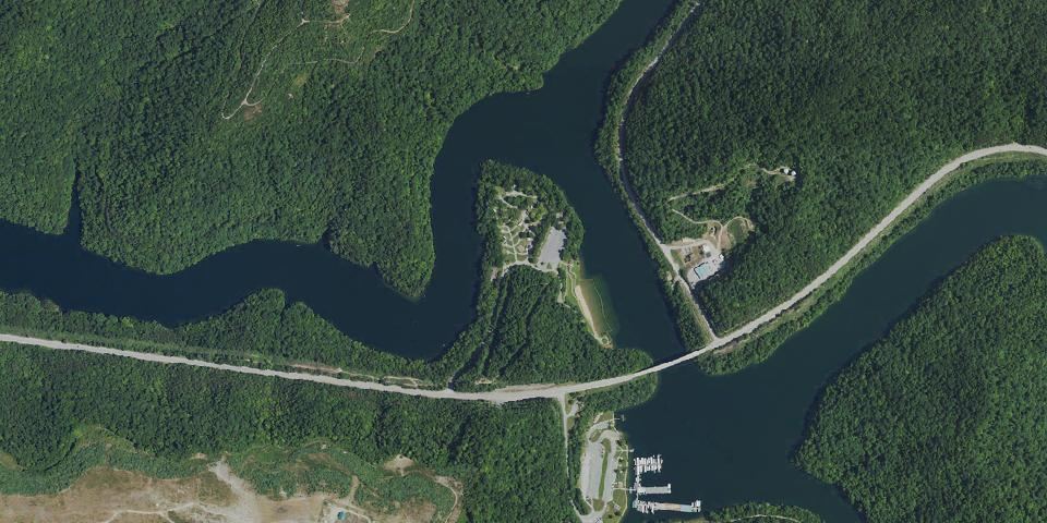 Real aerial photograph at Carr Creek State Park
