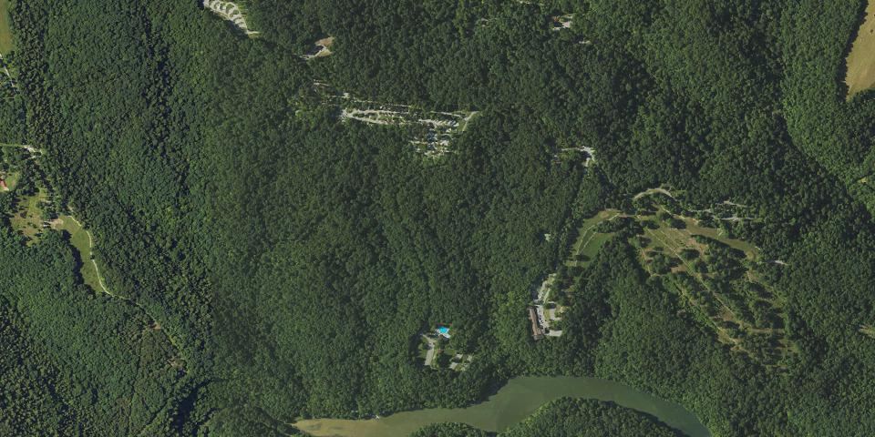 Real aerial photograph at Carter Caves State Resort Park