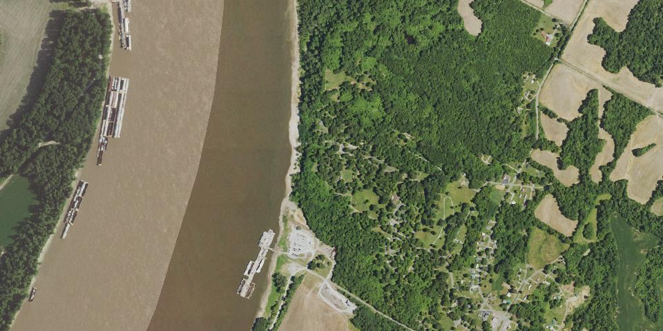 Real aerial photograph at Columbus-Belmont State Park