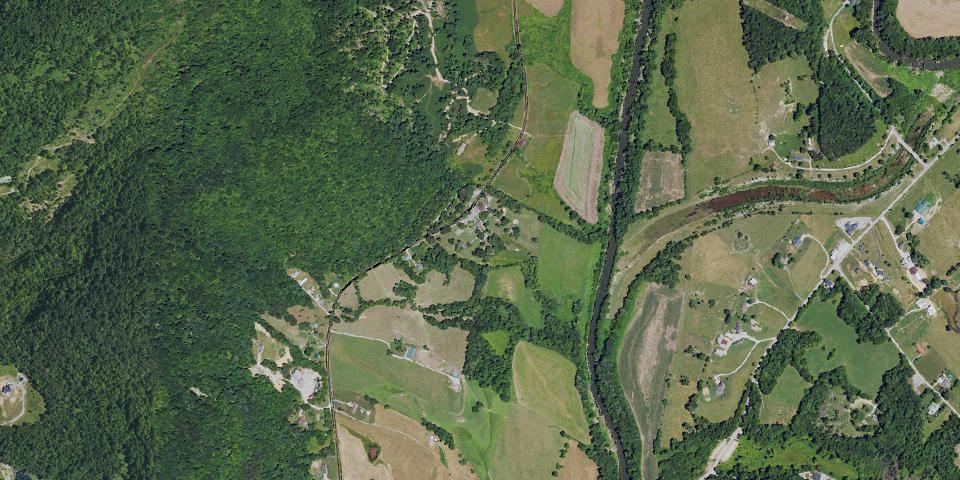 Real aerial photograph at Dr. Thomas Walker State Historic Site
