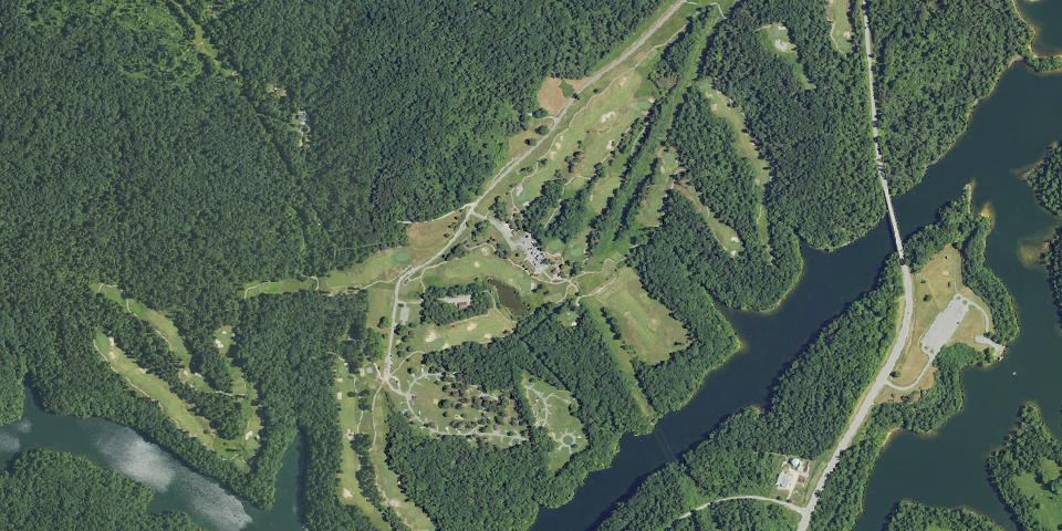 Real aerial photograph at Grayson Lake State Park