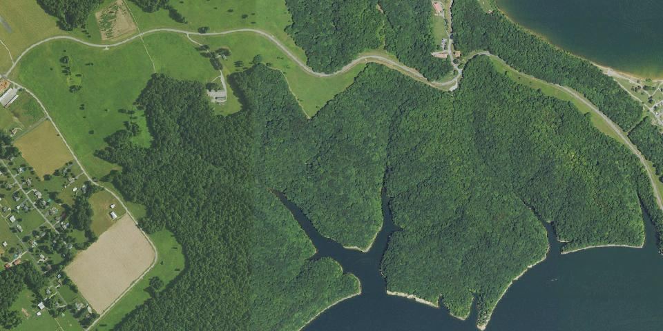 Real aerial photograph at Green River Lake State Park