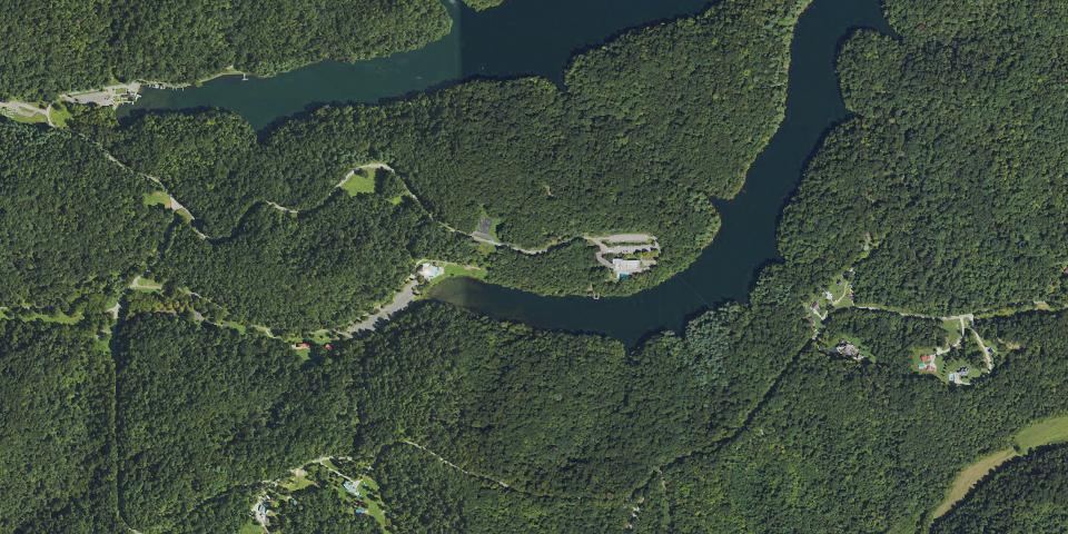 Real aerial photograph at Greenbo Lake State Resort Park