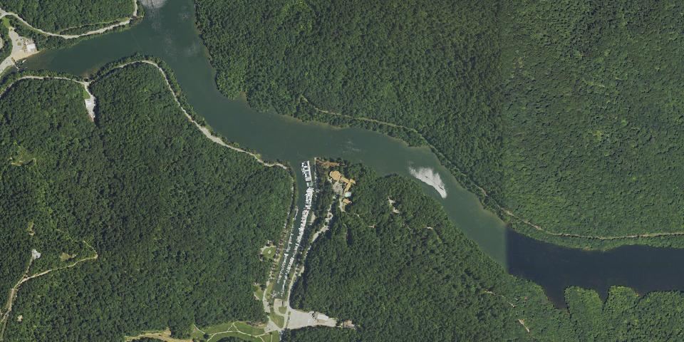 Real aerial photograph at Jenny Wiley State Resort Park