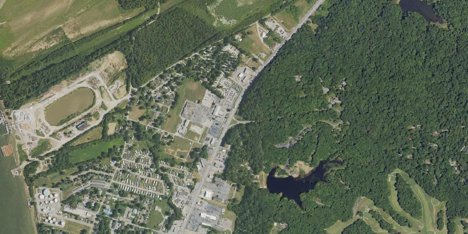 Real aerial photograph at John James Audubon State Park
