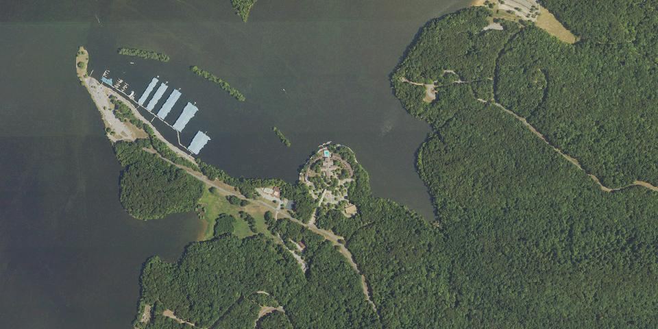 Real aerial photograph at Lake Barkley State Resort Park