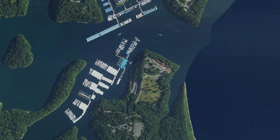 Real aerial photograph at Lake Cumberland State Resort Park