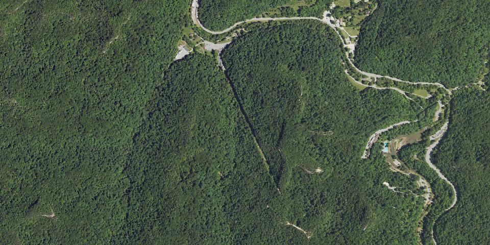 Real aerial photograph at Natural Bridge State Resort Park