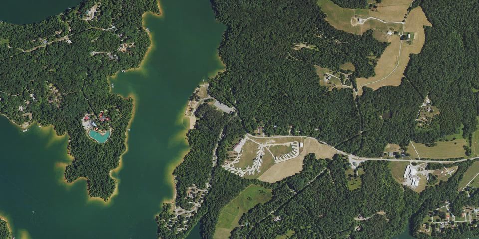 Real aerial photograph at Nolin Lake State Park