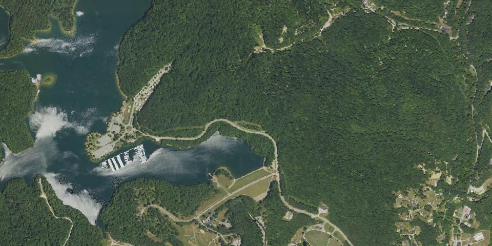 Real aerial photograph at Paintsville Lake State Park