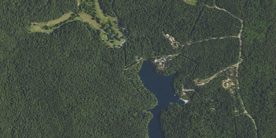 Real aerial photograph at Pennyrile Forest State Resort Park