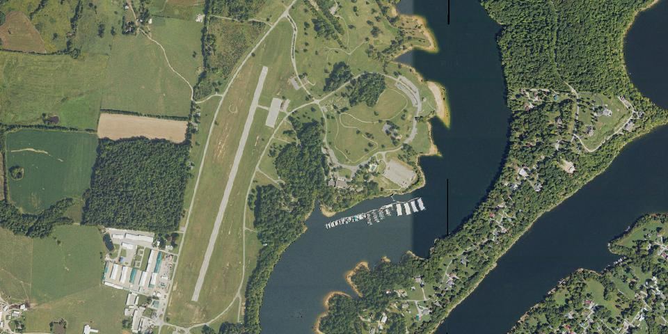 Real aerial photograph at Rough River Dam State Resort Park