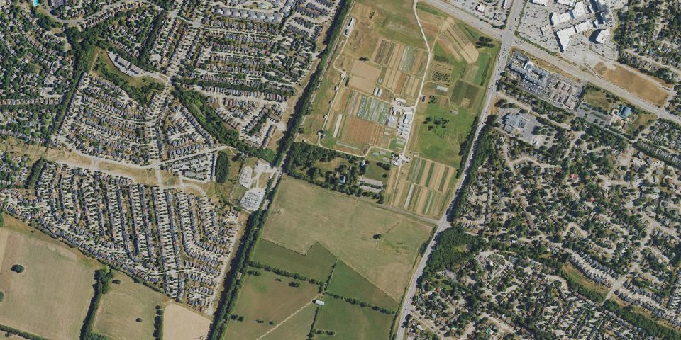 Real aerial photograph at Waveland State Historic Site