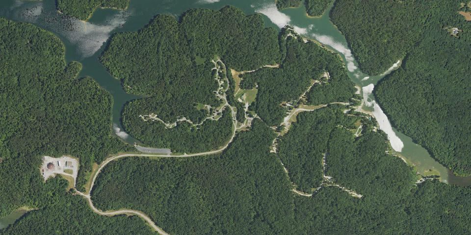 Real aerial photograph at Yatesville Lake State Park