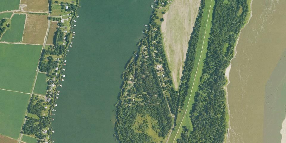 Real aerial photograph at Lake Bruin State Park