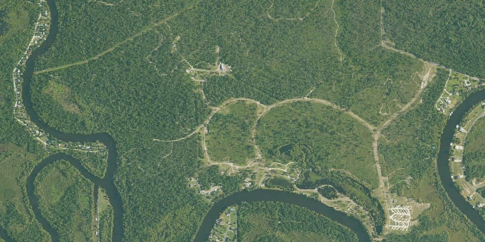 Real aerial photograph at Sam Houston Jones State Park